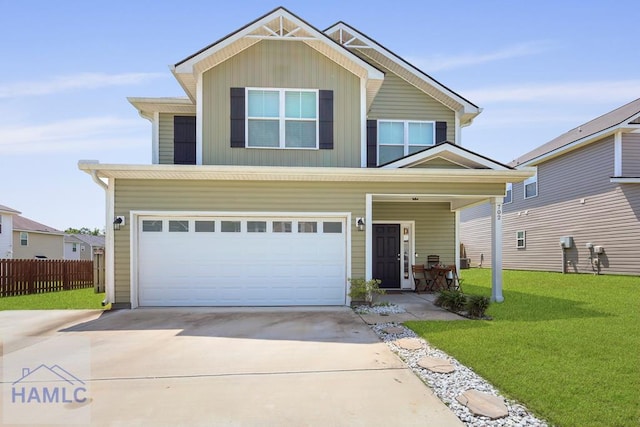 702 Fairview Cir, Hinesville, GA 31313 - view of front facade featuring an attached garage, driveway, and a porch