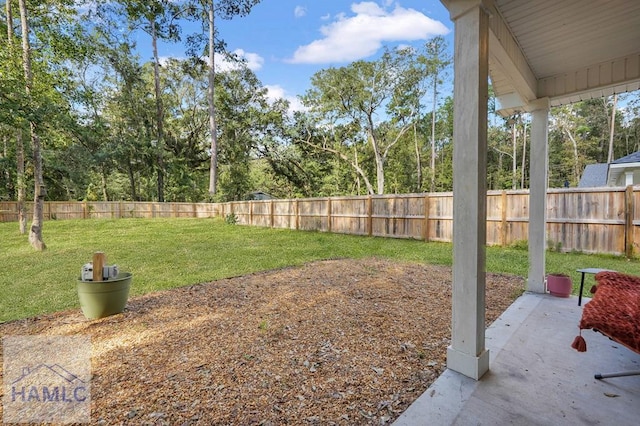 view of yard with a patio area