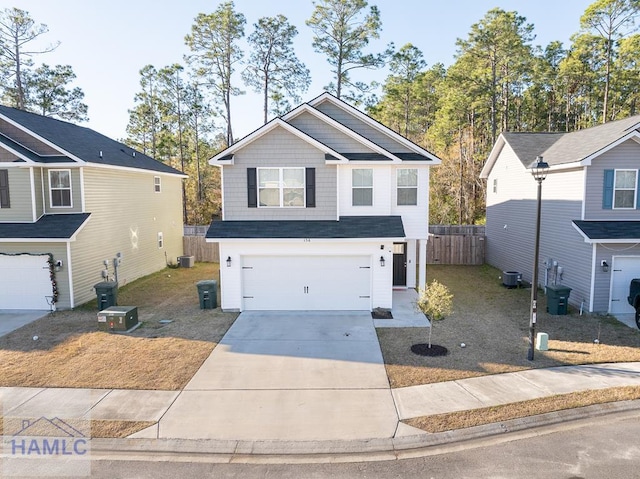 view of front facade with a garage