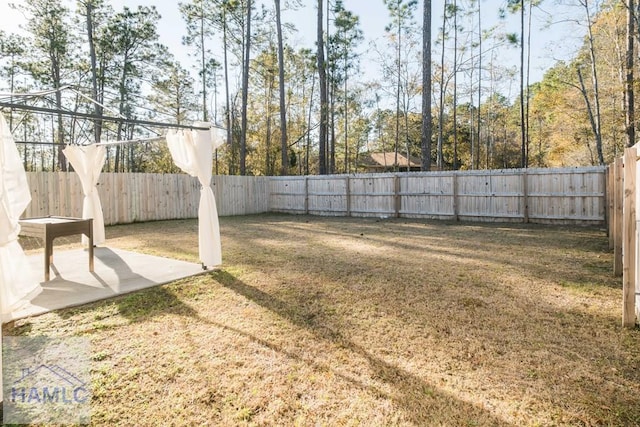 view of yard with a patio area