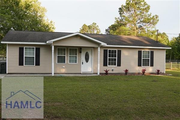 1110 Ricade Dr, Hinesville, GA 31313 - single story home with a front yard