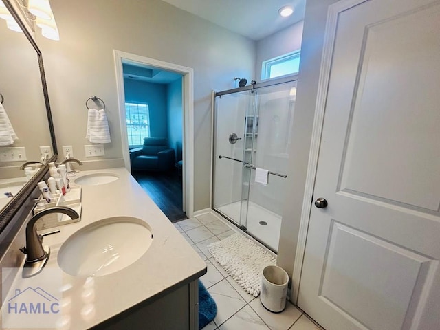 173 Akins Ranch Rd NE, Ludowici, GA 31316 - full bathroom with a stall shower and double vanity