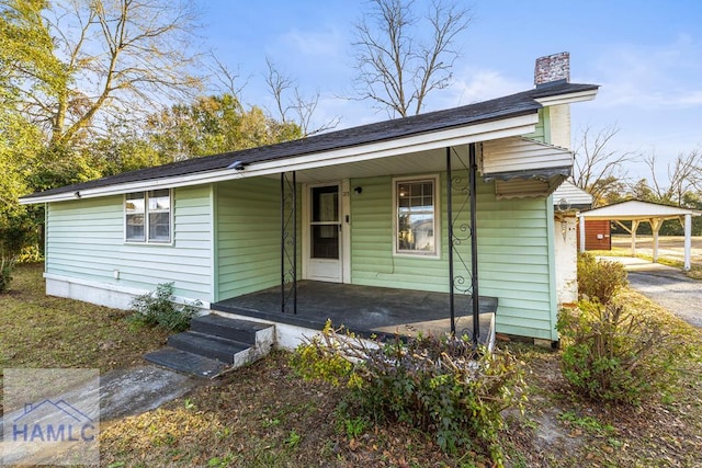 view of front of home featuring covered porch