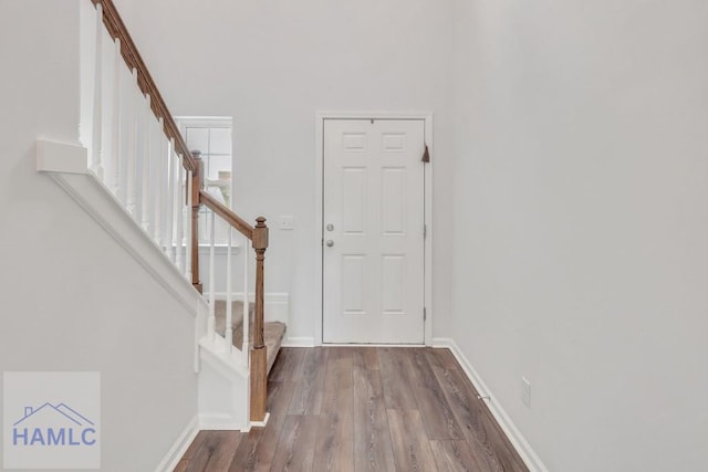 entrance foyer featuring hardwood / wood-style flooring