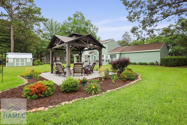 226 Topi Trl, Hinesville, GA 31313 - view of grassy yard featuring a gazebo and a patio