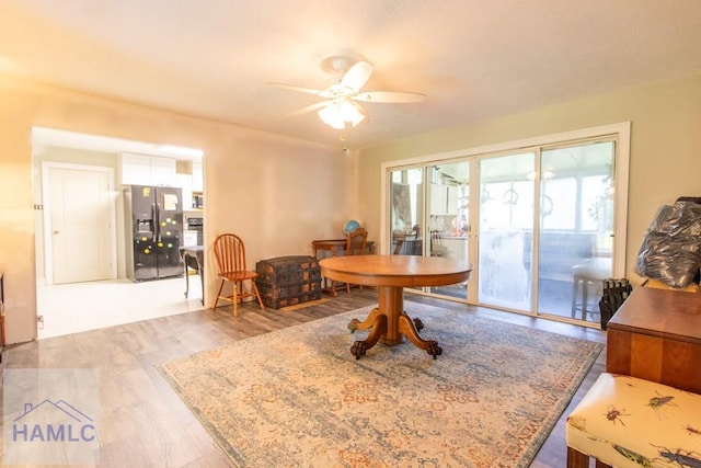 375 Eastridge Rd, Savannah, GA 31406 - dining room with hardwood / wood-style flooring and ceiling fan