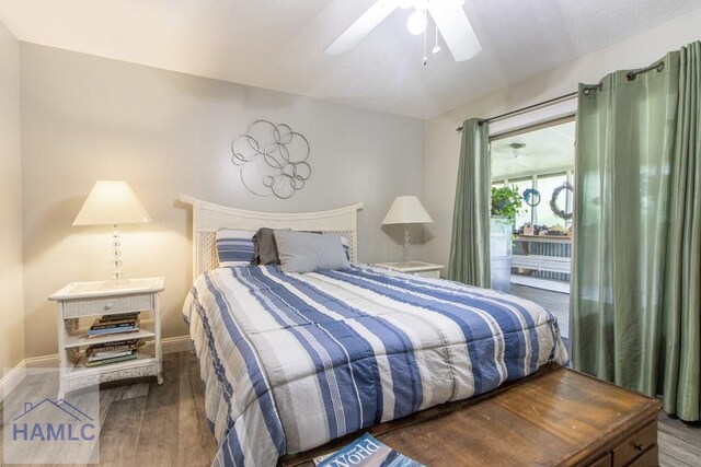 375 Eastridge Rd, Savannah, GA 31406 - bedroom with hardwood / wood-style flooring and ceiling fan