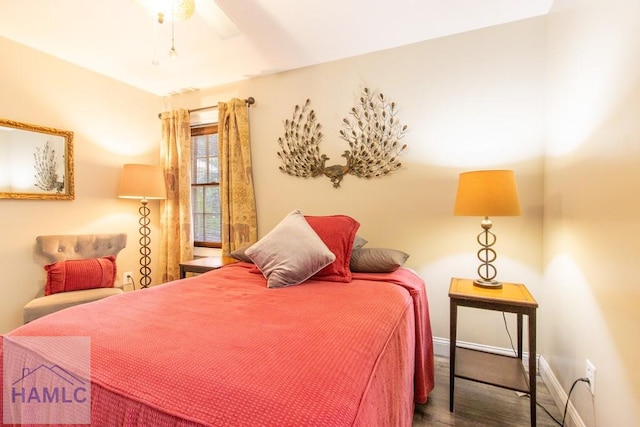 375 Eastridge Rd, Savannah, GA 31406 - bedroom with hardwood / wood-style floors and ceiling fan
