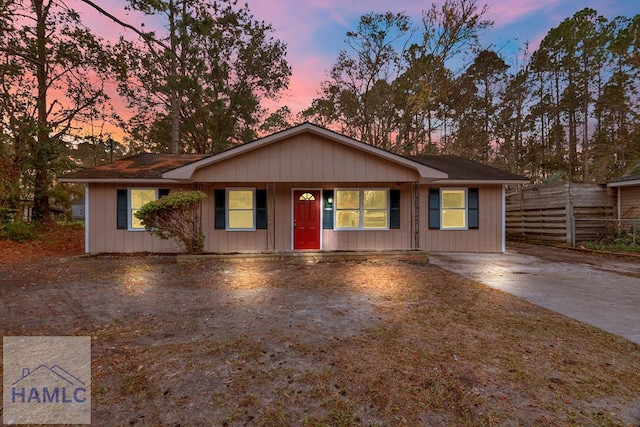 view of ranch-style home