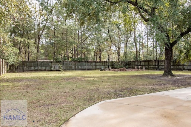 view of yard with a patio area