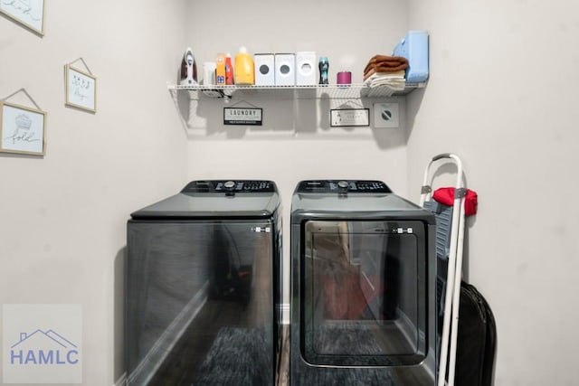 laundry area featuring washer and dryer