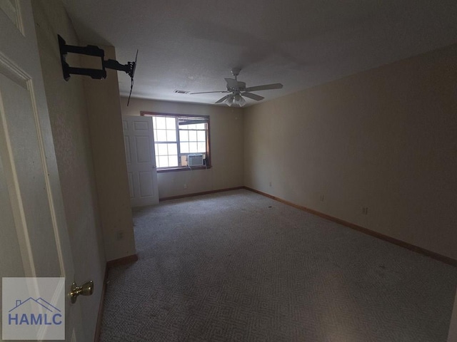 5927 Yellow Bluff Rd, Blackshear, GA 31516 - unfurnished room featuring light colored carpet, ceiling fan, and cooling unit