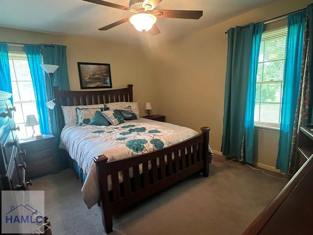 224 Bacon St, Jesup, GA 31545 - bedroom featuring carpet floors, multiple windows, a ceiling fan, and baseboards