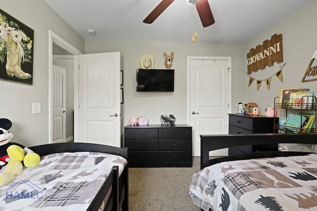 308 Mancey Garrason Loop NE, Ludowici, GA 31316 - bedroom with carpet and a ceiling fan