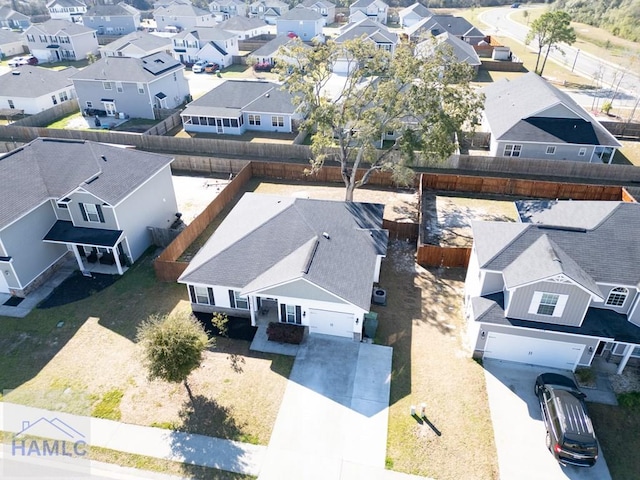 aerial view featuring a residential view