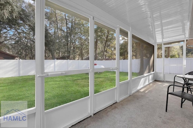 view of sunroom