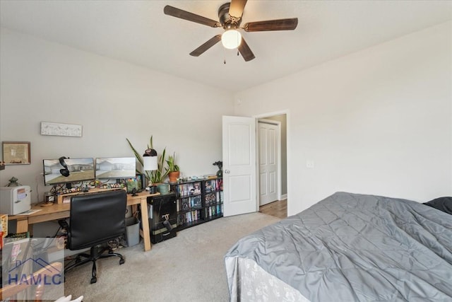 91 Thomas Way SE, Ludowici, GA 31316 - carpeted bedroom featuring an office area and ceiling fan