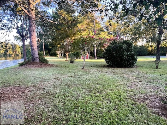 view of yard featuring a water view