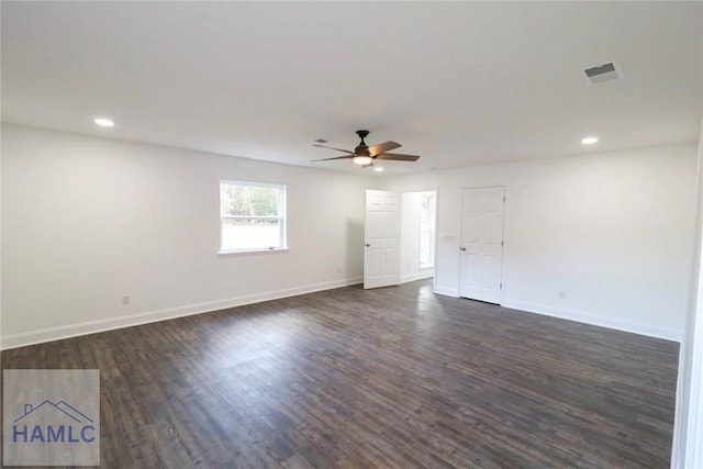 210 Sugar Maple St, Jesup, GA 31546 - unfurnished room featuring a ceiling fan, dark wood-type flooring, baseboards, and recessed lighting