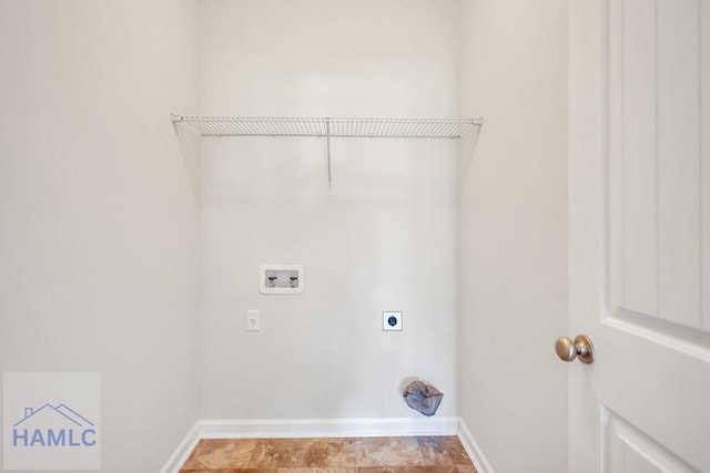 89 Morgan Field Blvd, Ludowici, GA 31316 - washroom with hookup for an electric dryer, hookup for a washing machine, and baseboards
