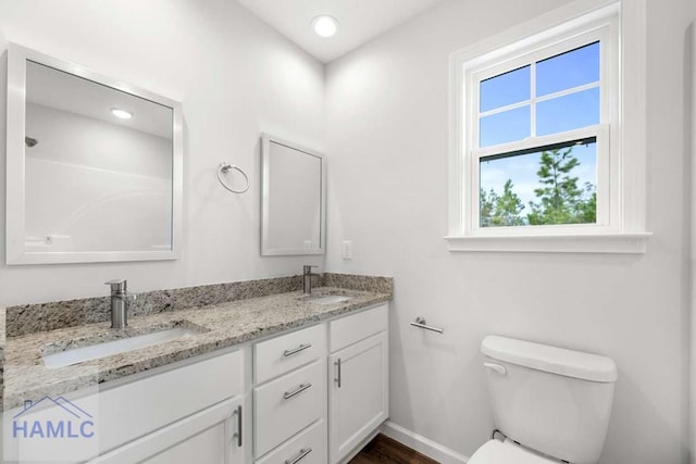 bathroom with vanity and toilet