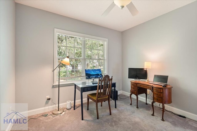 190 Sandpiper Rd, Midway, GA 31320 - carpeted office space with a ceiling fan and baseboards