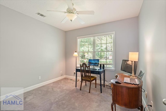 190 Sandpiper Rd, Midway, GA 31320 - carpeted office with baseboards and a ceiling fan