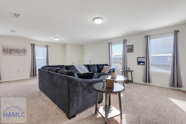 view of carpeted living room