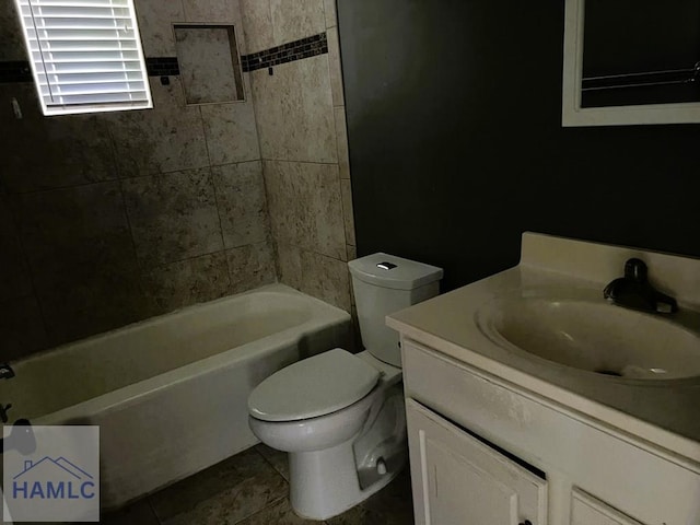 206 Adair St, Jesup, GA 31545 - full bathroom with vanity, shower / bath combination, and tile patterned floors