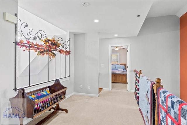 interior space with light colored carpet