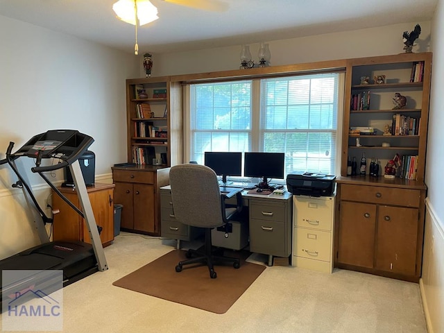 view of carpeted office