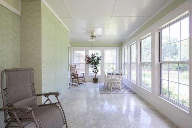 sunroom featuring a wealth of natural light