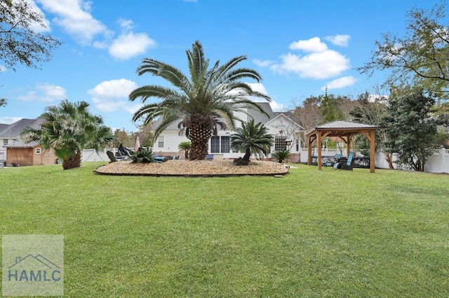 view of yard featuring a gazebo