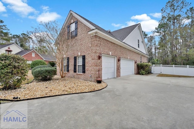 view of home's exterior with a garage