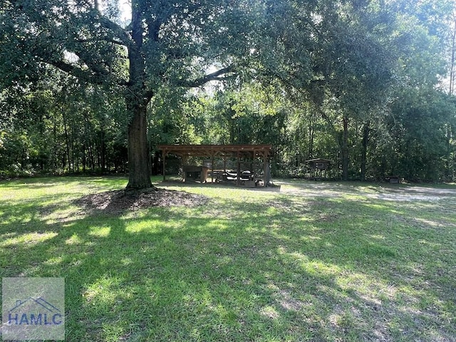 189 Sooner Dr, Jesup, GA 31545 - view of grassy yard featuring a detached carport and a pergola