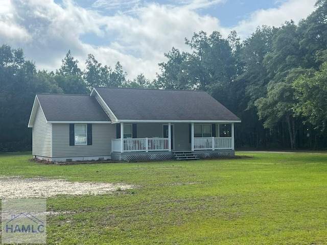 189 Sooner Dr, Jesup, GA 31545 - view of front of home featuring a porch, a front yard, and crawl space