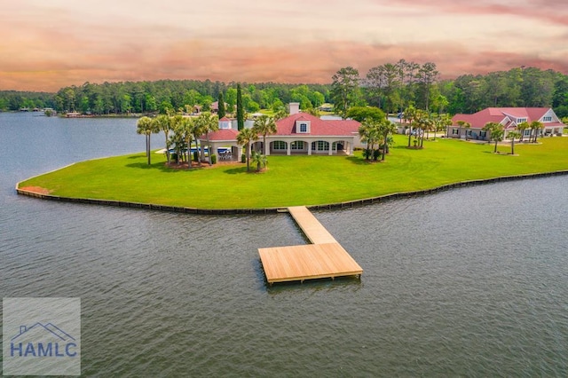 745 Chickasaw Trl, Sparta, GA 31087 - aerial view at dusk of a water view