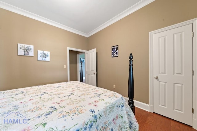 745 Chickasaw Trl, Sparta, GA 31087 - bedroom featuring ornamental molding, wood finished floors, and baseboards