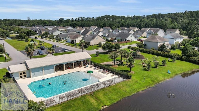 99 Scarlett Ln, Richmond Hill, GA 31324 - aerial view of residential area featuring a pool