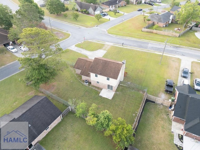 aerial view featuring a residential view