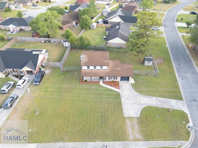 birds eye view of property featuring a residential view