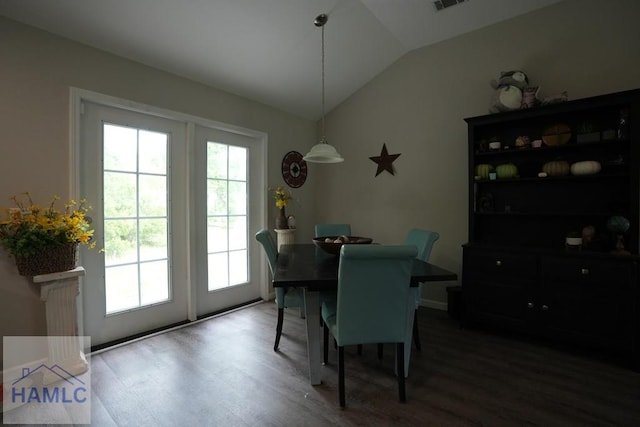 613 Macon St, Ludowici, GA 31316 - dining area featuring healthy amount of natural light, lofted ceiling, and wood finished floors