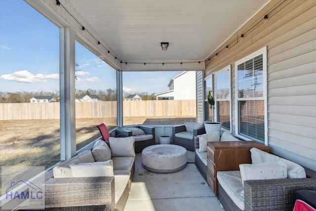 view of patio featuring an outdoor living space