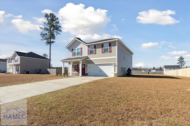 front of property with a garage