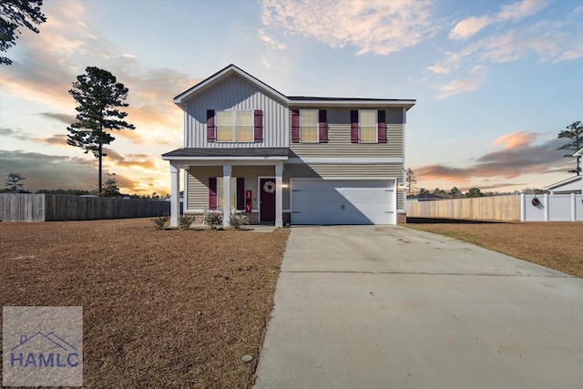 front facade featuring a garage