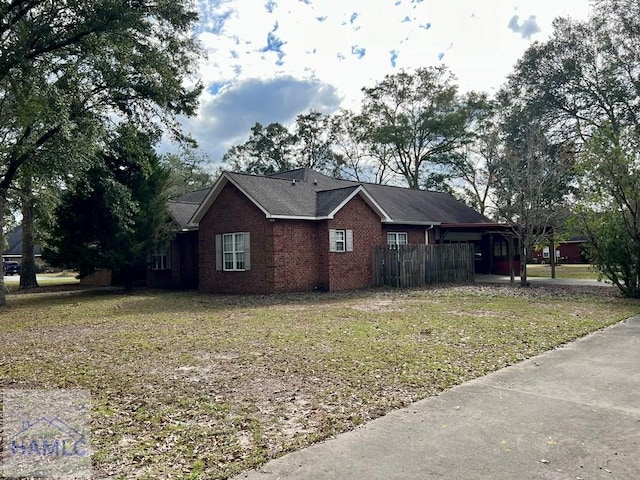 view of property exterior featuring a yard