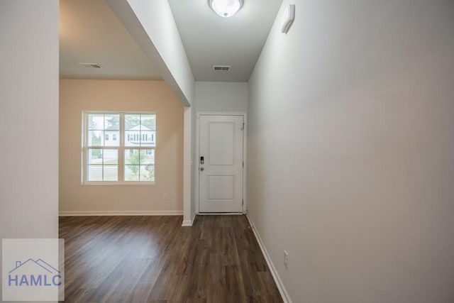 55 Enclave Way NE, Ludowici, GA 31316 - hall with dark wood-style flooring and baseboards