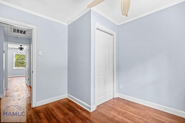 443 Martin Rd, Midway, GA 31320 - hallway with hardwood / wood-style floors and crown molding