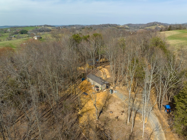 drone / aerial view with a rural view