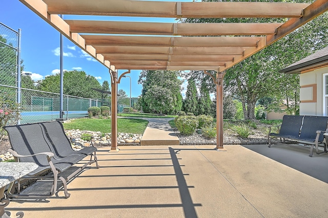 view of patio / terrace featuring a pergola